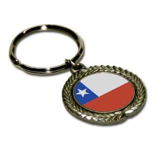 Chile Flag Pewter Key Chain