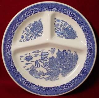 ROYAL China (USA) BLUE WILLOW pttrn GRILL PLATE  