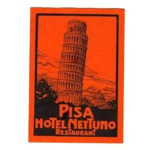  Hotel Nettuno Luggage Baggage Label Pisa Italy Everything 