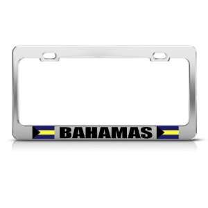 Bahamas Flag Bahamian Country license plate frame Stainless Metal Tag 