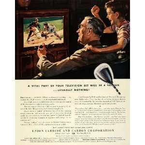  1945 Ad Union Carbide & Carbon Corp Baseball Game 