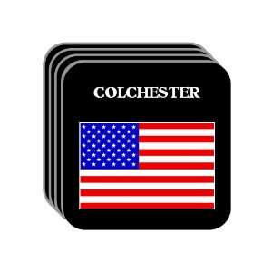  US Flag   Colchester, Vermont (VT) Set of 4 Mini Mousepad 