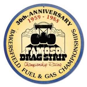   Famoso 30Th Drag Race Vintage Metal Sign Bakersfield: Home & Kitchen