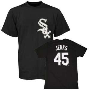  Bobby Jenks Chicago White Sox Black Name and Number T Shirt 