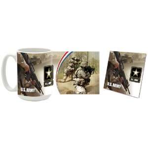  US Army Gun & Soldiers Coffee Mug/Coaster: Kitchen 