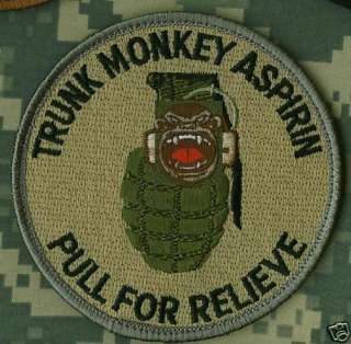TRUNK MONKEY ASPIRIN PULL FOR RELIE RECON VELCRO PATCH  