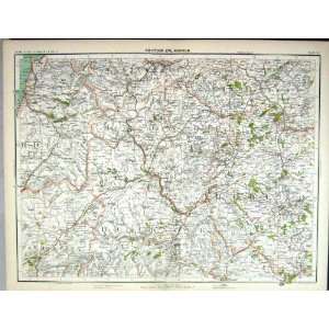  Bartholomew Map England 1891 Radnor Brecknock Hereford 