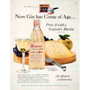 1952 Ad Seagrams Dry Gin Martini Grain Distillers New York City Fruit 