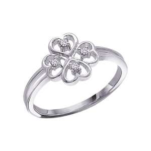    14K White Gold 0.05 ct. Diamond Heart Ring: Katarina: Jewelry