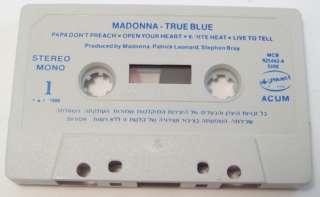MADONNA   True Blue Cassette Made In Israel 1986 Rare  