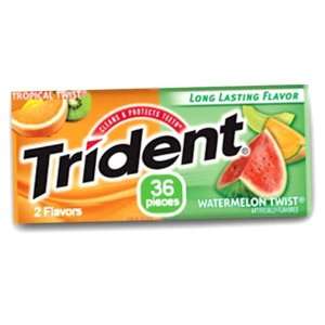 Trident Super Pack Tropical Twist Watermelon Twist, 36 Count (pack of 