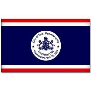  ERIE Pennsylvania Flag bumper sticker decal 5 x 3 