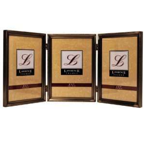   5x7 Hinged Triple Picture Frame   Bead Border Design