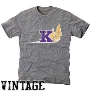  Knox College Prairie Fire Ash Distressed Logo Vintage Tri 