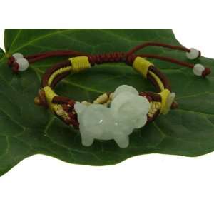  Sheep Zodiac Pendent Jade Carving Bracelet Simply Made with Thick 
