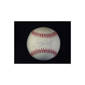  Signed Wood, Kerry Major League Baseball in Blue Ink on 
