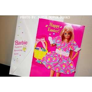  Barbie Happy Easter Fashion Greeting Card with Real Barbie Dress 