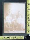 Antique Trimmed Cabinet Photo Card of Family of Five, Mother, Father 