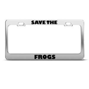  Save The Frogs Animal Metal license plate frame Tag Holder 