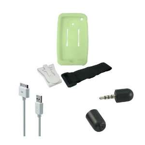  iPod Touch Green Silicone Case with Belt Clip and Armband 