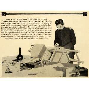  1918 Print King Ferdinand Romania Furniture Craftsman 