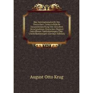   ?ber . Und ErlÃ¤uterungen (German Edition) August Otto Krug Books