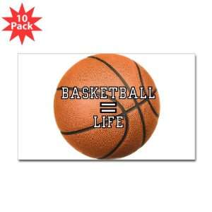   Sticker (Rectangle) (10 Pack) Basketball Equals Life: Everything Else