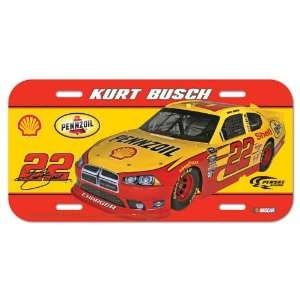  #22 Kurt Busch 2011 License Plate With Car 08193011 