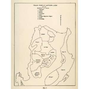  1922 Print Tribes Philippines Negrito Ifugao Luzon Diagram Map 