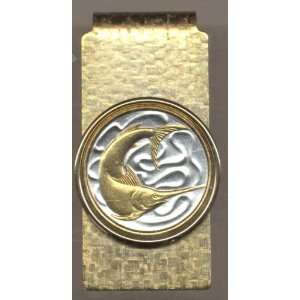  Toned Gold on Silver Singapore Swordfish, Coin   Money clips: Beauty