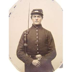   in Union uniform with bayoneted musket 