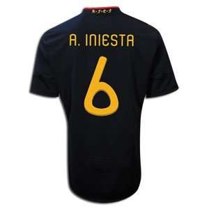  #6 A. Iniesta Spain Away 2010 World Cup Jersey (Size L 