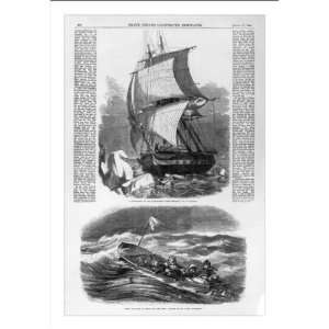 Historic Print (M): Destruction of the packet ship John Rutledge by an 