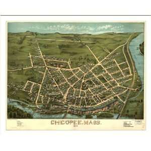  Historic Chicopee, Massachusetts, c. 1878 (L) Panoramic Map 