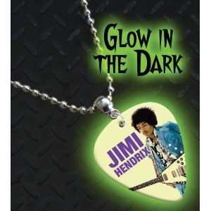  Jimi Hendrix Glow In The Dark Premium Guitar Pick Necklace 