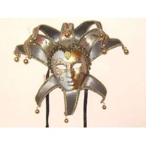   Silver and Gold Jolly Lillo Venetian Mask X4: Home & Kitchen