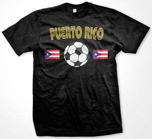 Puerto Rico Flag Soccer Football Sports Mens T shirt  