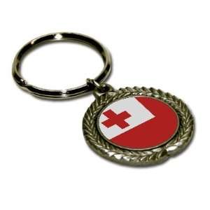 Tonga Flag Pewter Key Chain