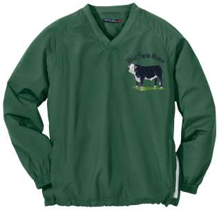 Black Baldy Beef Bull Custom Farm Name Embroidery Wind Shirt S M L XL 