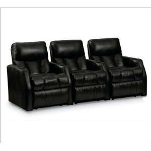  Home Meridian Marquee Black with Power recline   Row of 3 