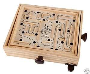 LARGE WOODEN WOOD LABYRINTH MARBLE BALL MAZE BOARD GAME  