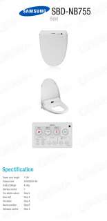 New SAMSUNG SBD NB755 Toilet Seat Dryer Digital Bidet + Remote Control 