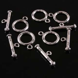 F0161*25 Sets Tibetan Silver Bail Toggle Clasps Finding  
