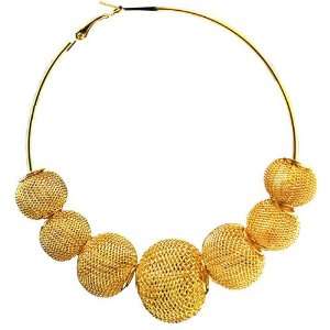   Bead Balls Basketball Wives Inspired Large Hoop Earrings 3.5 Jewelry