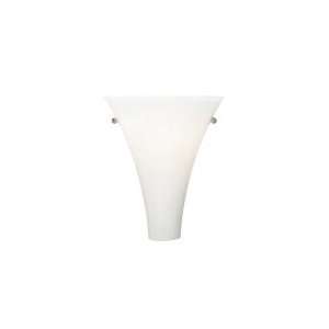   Wall Sconce in Satin Nickel with White Frit glass