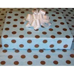  Blue And Brown Dots Tissue Wrapping Paper 10 Sheets 