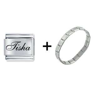    Edwardian Script Font Name Tisha Italian Charm: Pugster: Jewelry