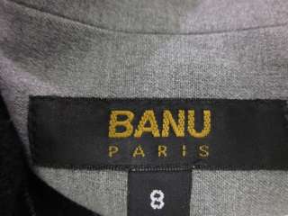 BANU PARIS Gray Floral Print Blazer Jacket Top Sz 8  