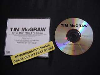 TIM McGRAW Better Than I Used To Be (322) + Hook 2011 USA Promo CD 