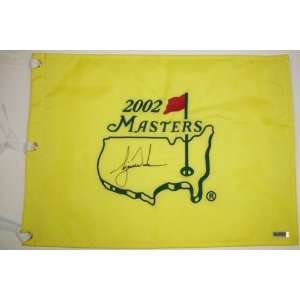  Tiger Woods Signed 2002 Masters Flag UDA 